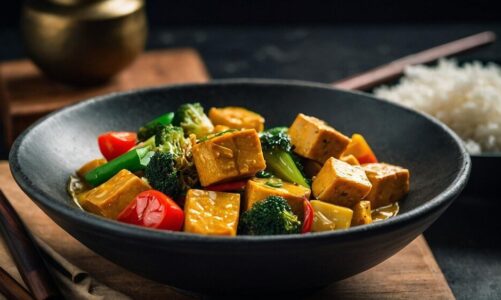 Przepisy na zdrowe tofu z ryżem i warzywami